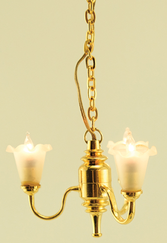 Dollhouse Miniature Chandelier, 3-Lt Tulip